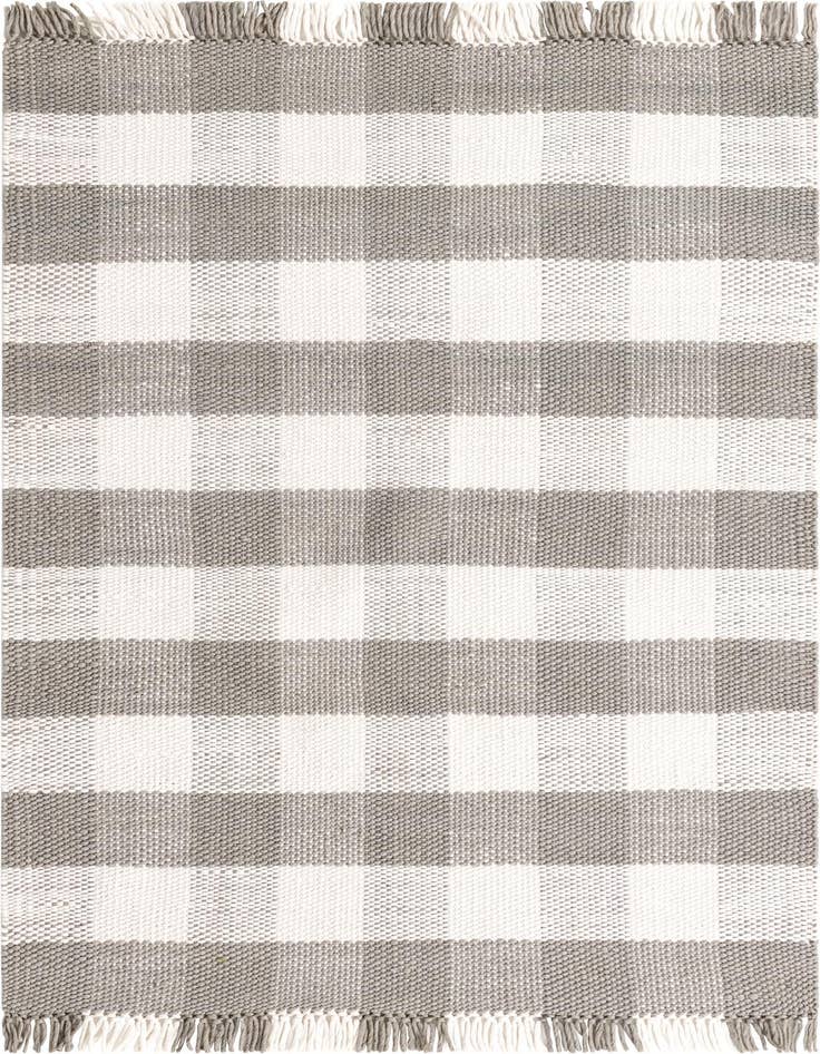 Detail image of 5' 3 x 8' Easy-Clean Eco Plaid Washable Indoor / Outdoor Rug