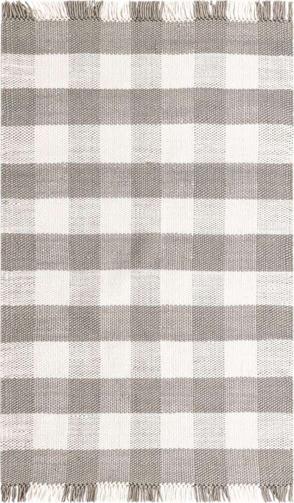 5' 3 x 8' Easy-Clean Eco Plaid Washable Indoor / Outdoor Rug