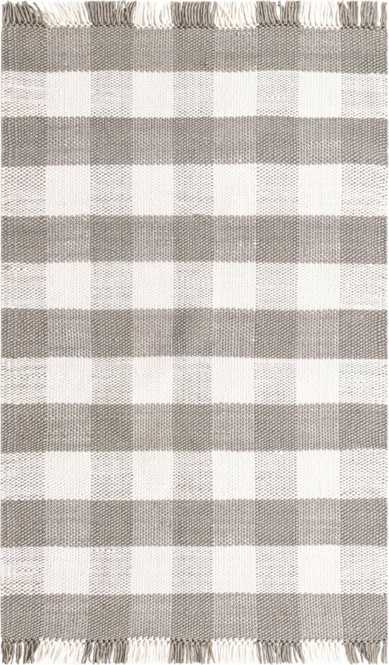Detail image of 5' 3 x 8' Easy-Clean Eco Plaid Washable Indoor / Outdoor Rug