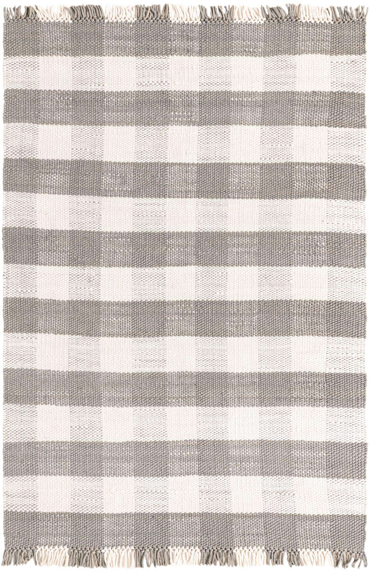 6' x 9' Easy-Clean Eco Plaid Washable Indoor / Outdoor Rug