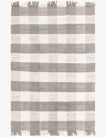 4' x 6' Easy-Clean Eco Plaid Washable Indoor / Outdoor Rug