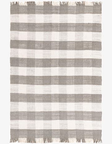 6' x 9' Easy-Clean Eco Plaid Washable Indoor / Outdoor Rug