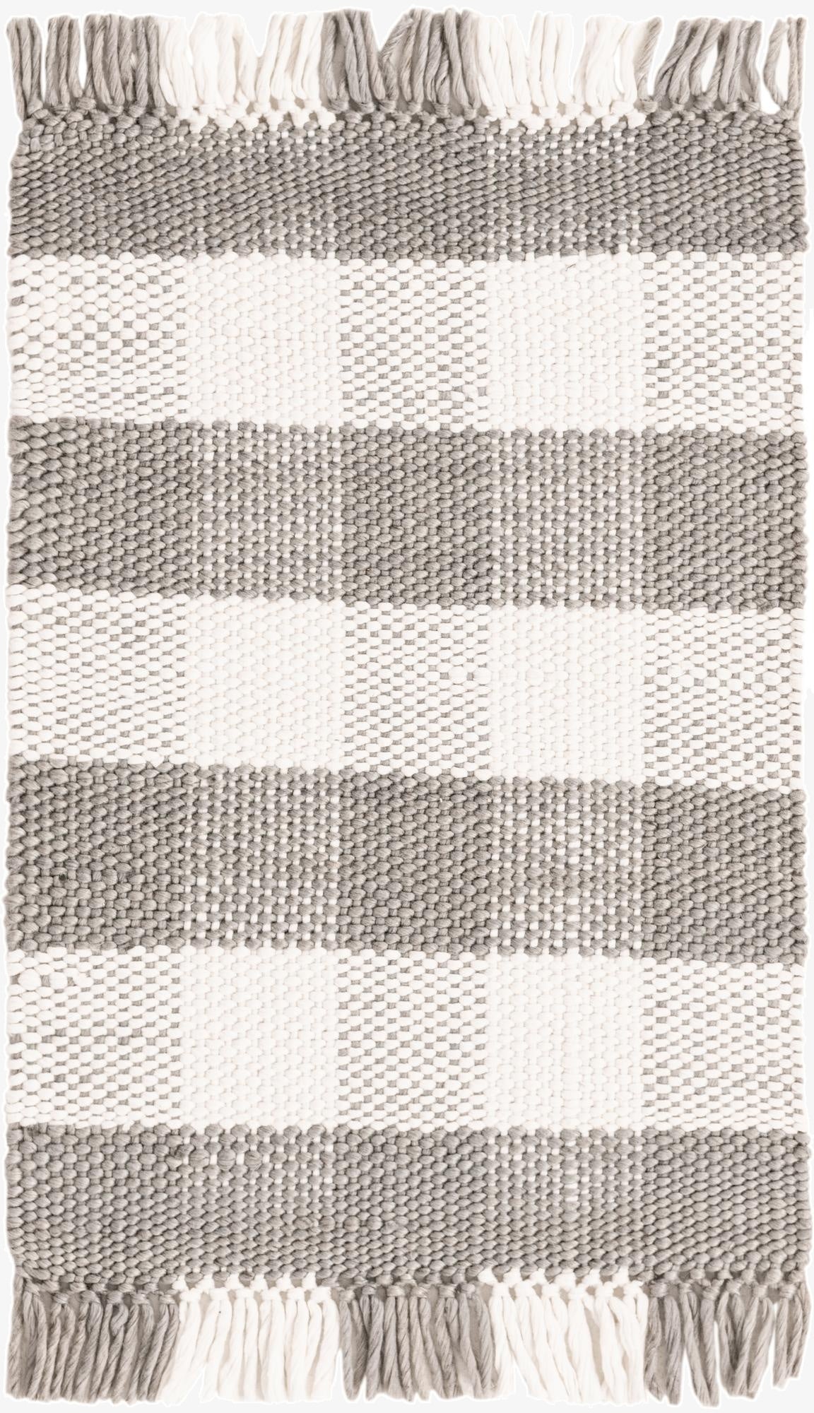 2' 2 x 3' Eco Plaid   Washable Indoor / Outdoor Rug