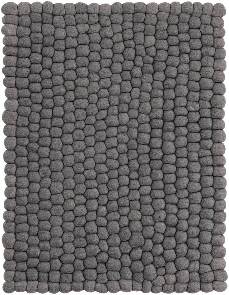 Detail image of 2' 2 x 3' 1 Hand Woven Felt Ball Wool Rug