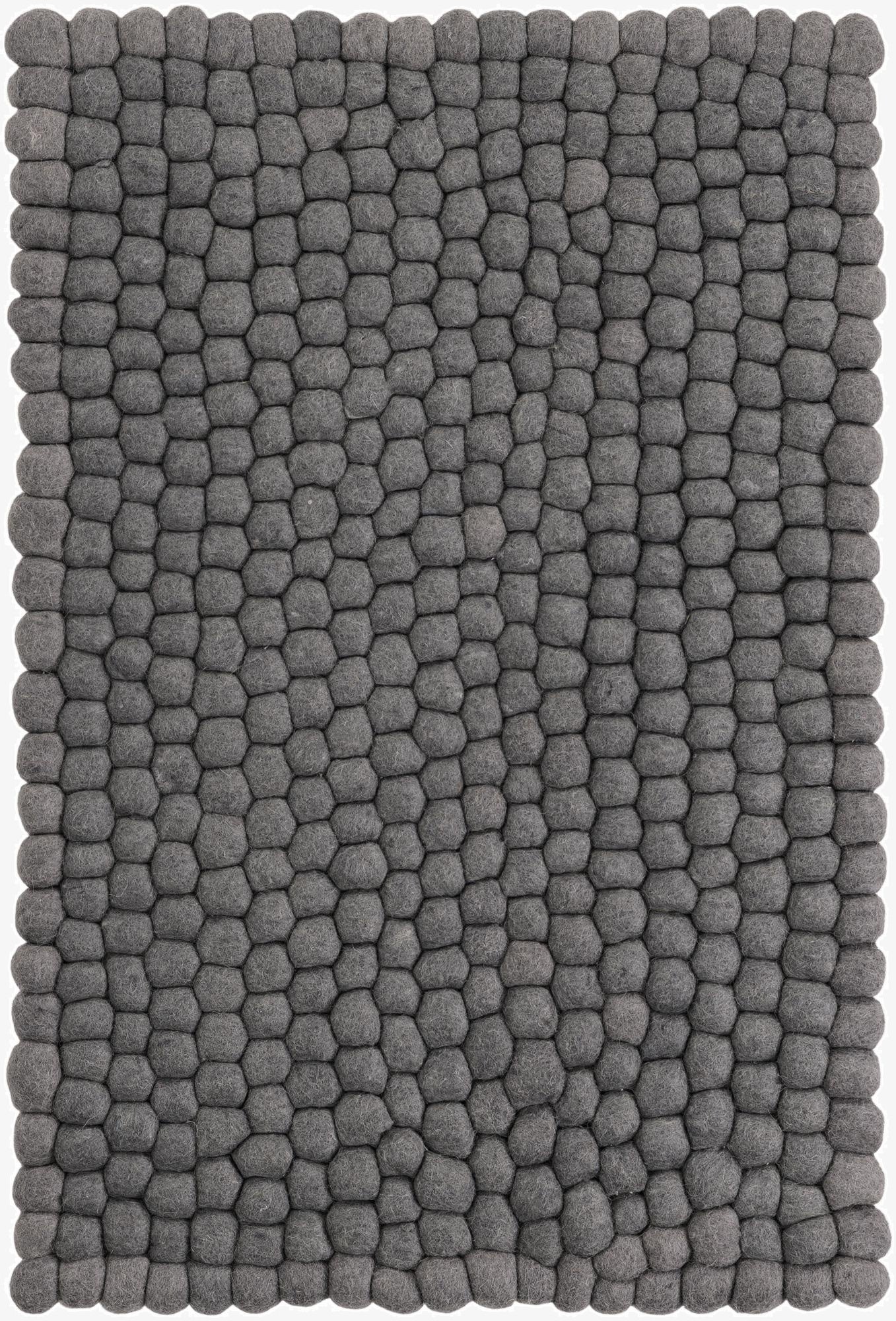 2' 2 x 3' 1  Hand Woven Felt Ball Wool Rug