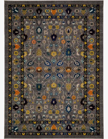 Gray Washable Fleur Rug