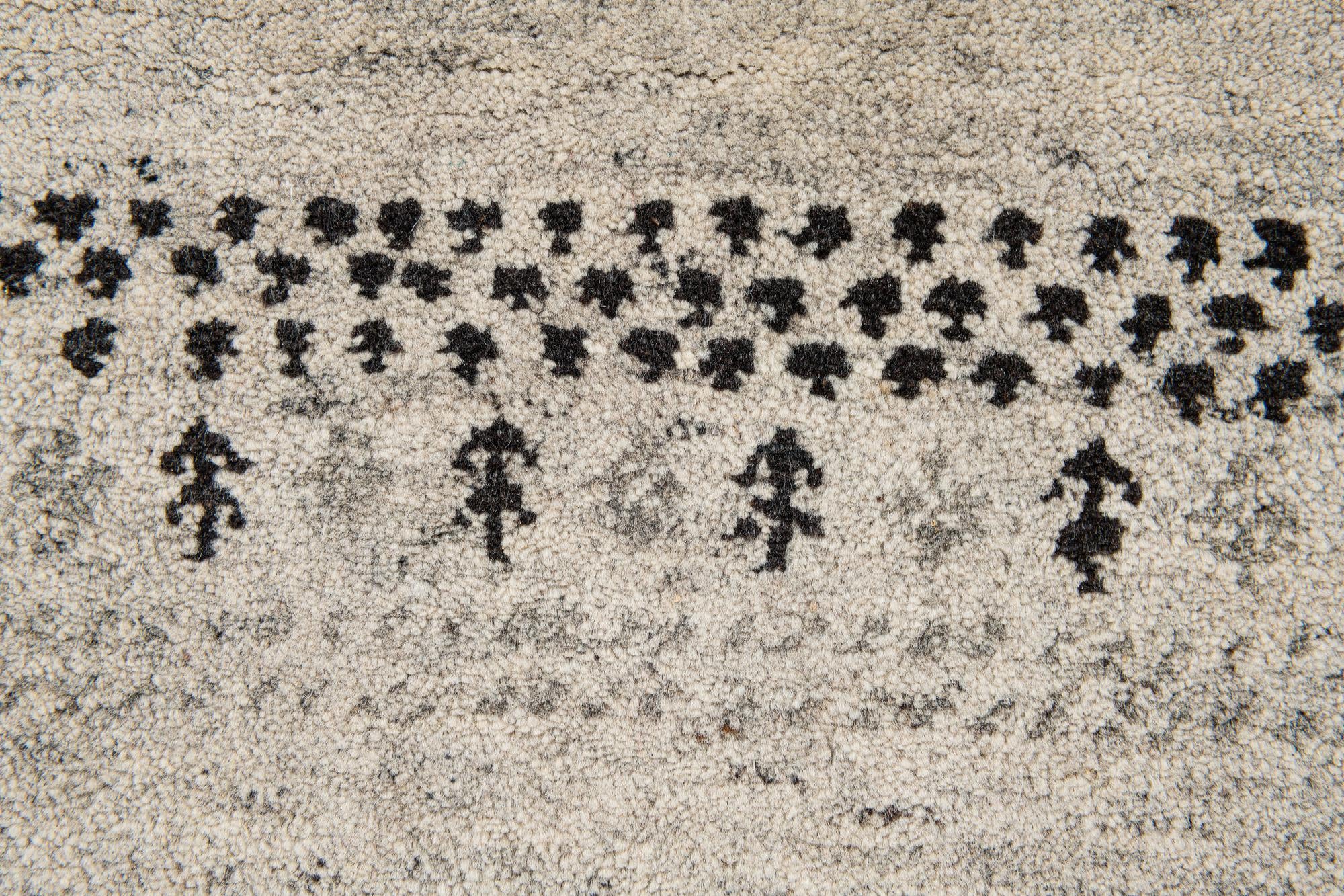 4' x 5' 8 Hand Knotted Gabbeh Wool Rug
