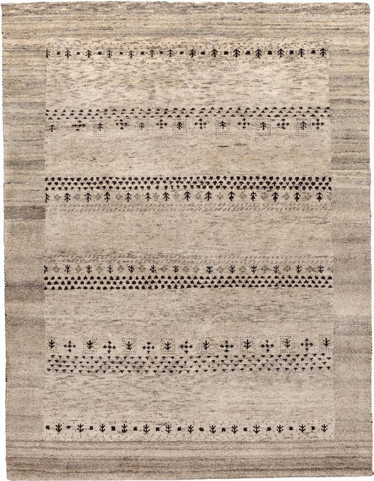 Detail image of 4' x 5' 8 Hand Knotted Gabbeh Wool Rug
