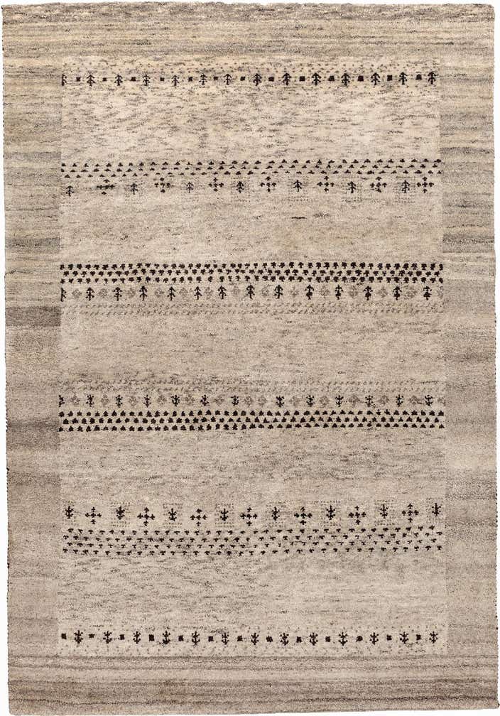 4' x 5' 8 Hand Knotted Gabbeh Wool Rug