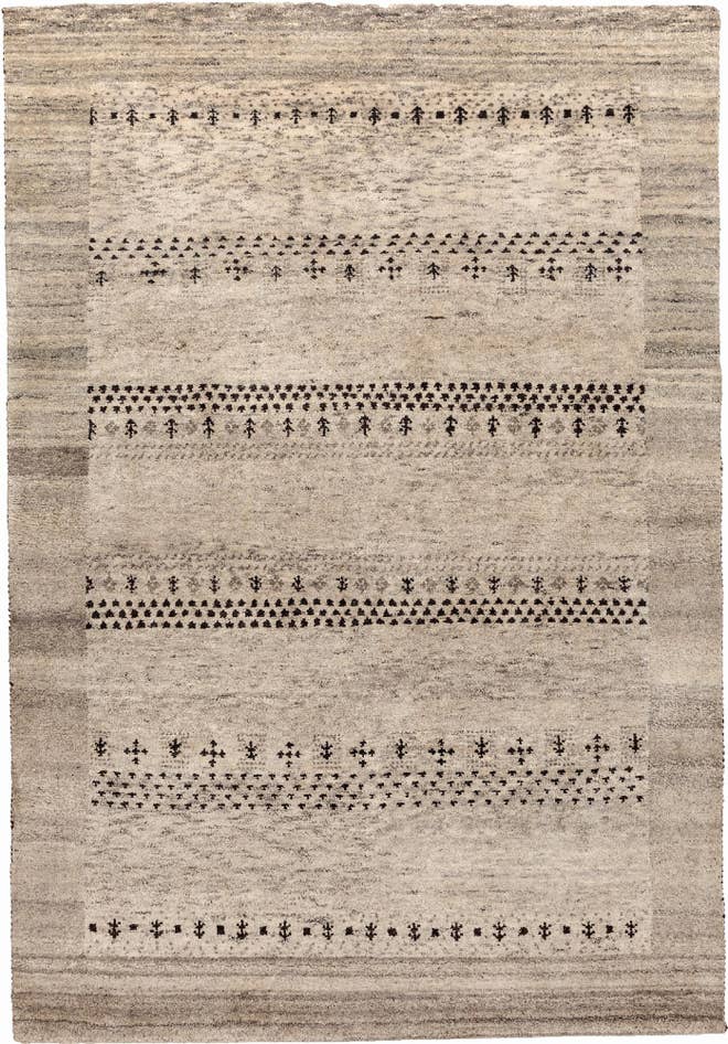 Detail image of 4' x 5' 8 Hand Knotted Gabbeh Wool Rug
