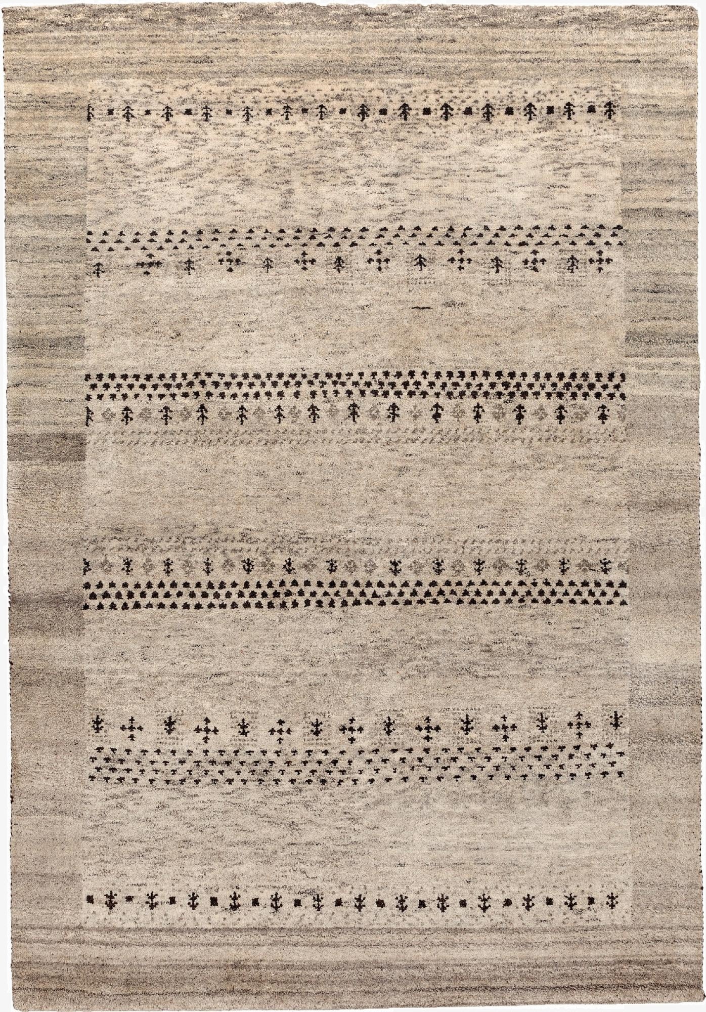 4' x 5' 8  Hand Knotted Gabbeh Wool Rug