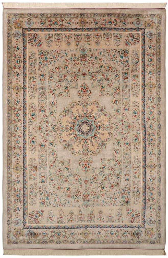 6' 7 x 9' 9 Ghom Design Rug