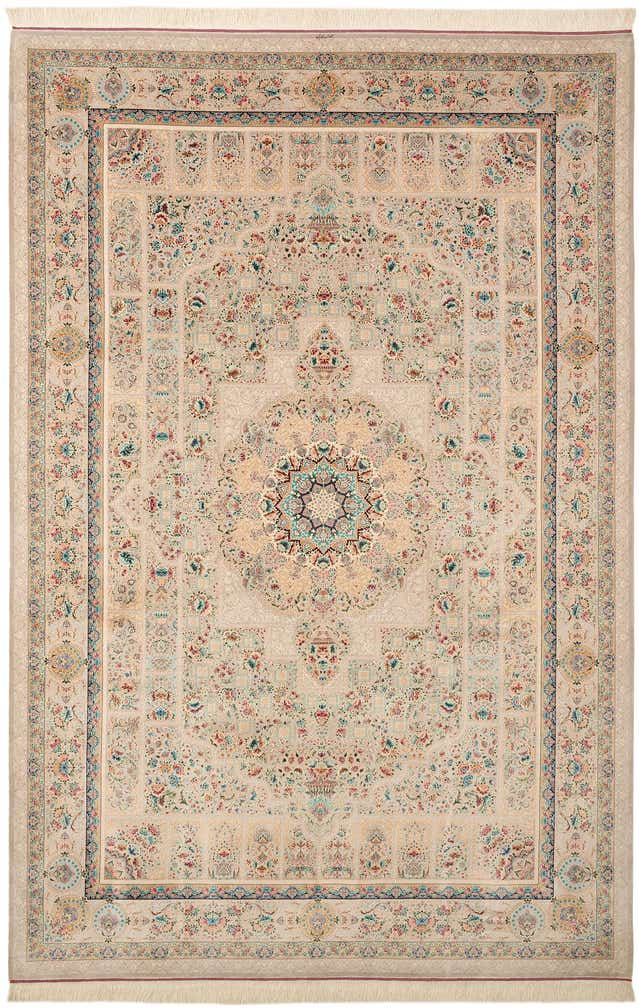 6' 6 x 9' 10 Ghom Design Rug