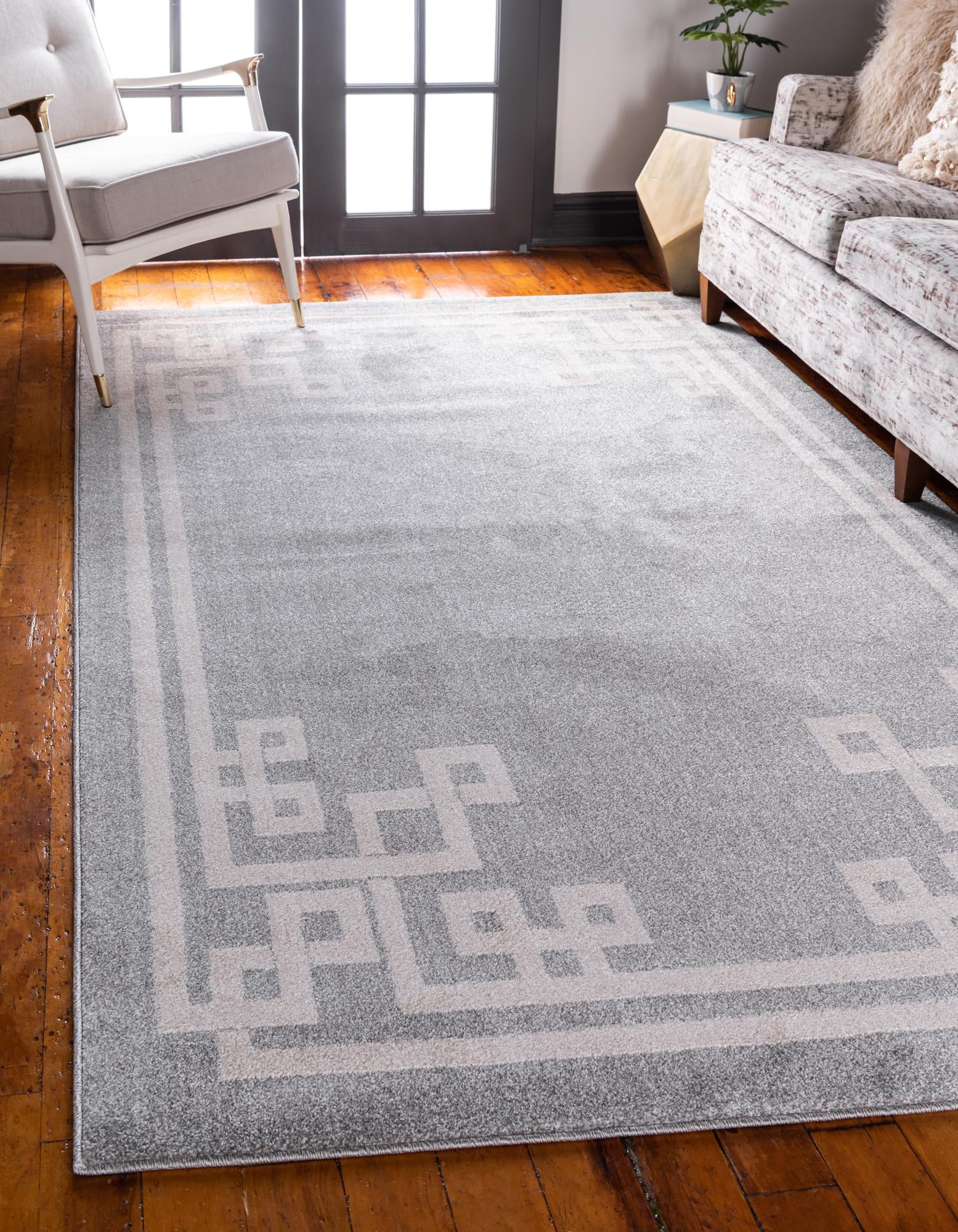 Gray Greek Key Rug