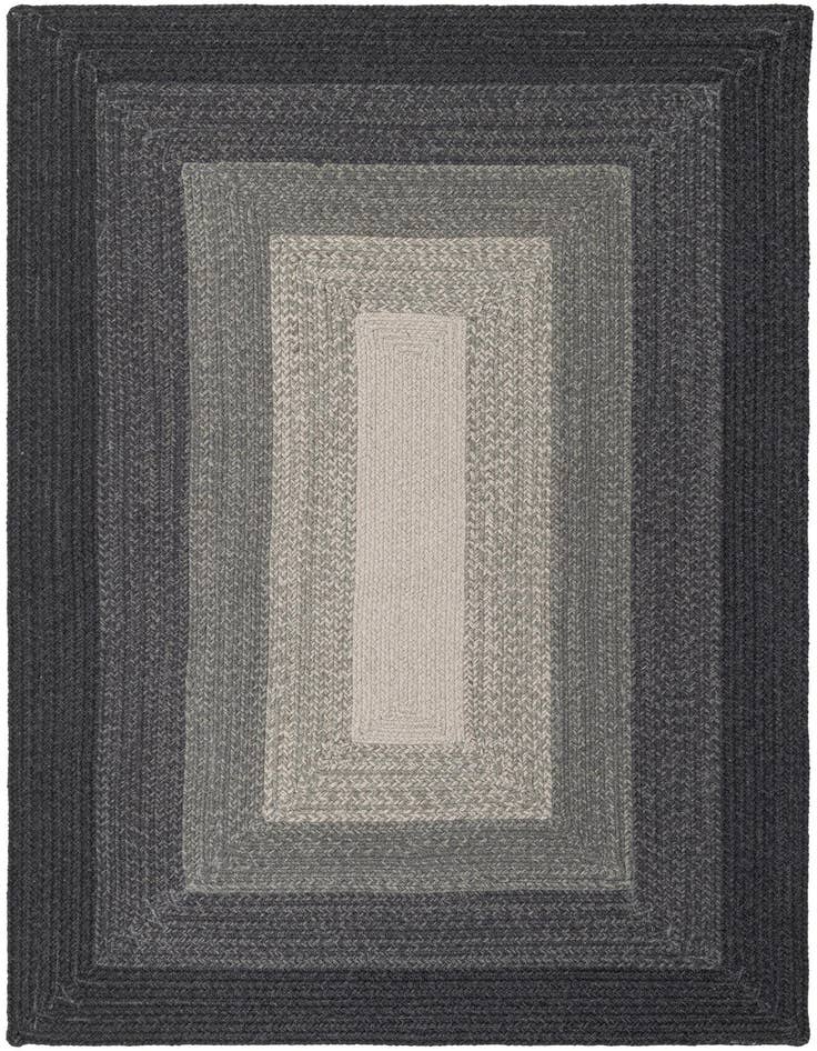 Detail image of 4' 1 x 6' 1  Hand Hand Braided Wool Rug