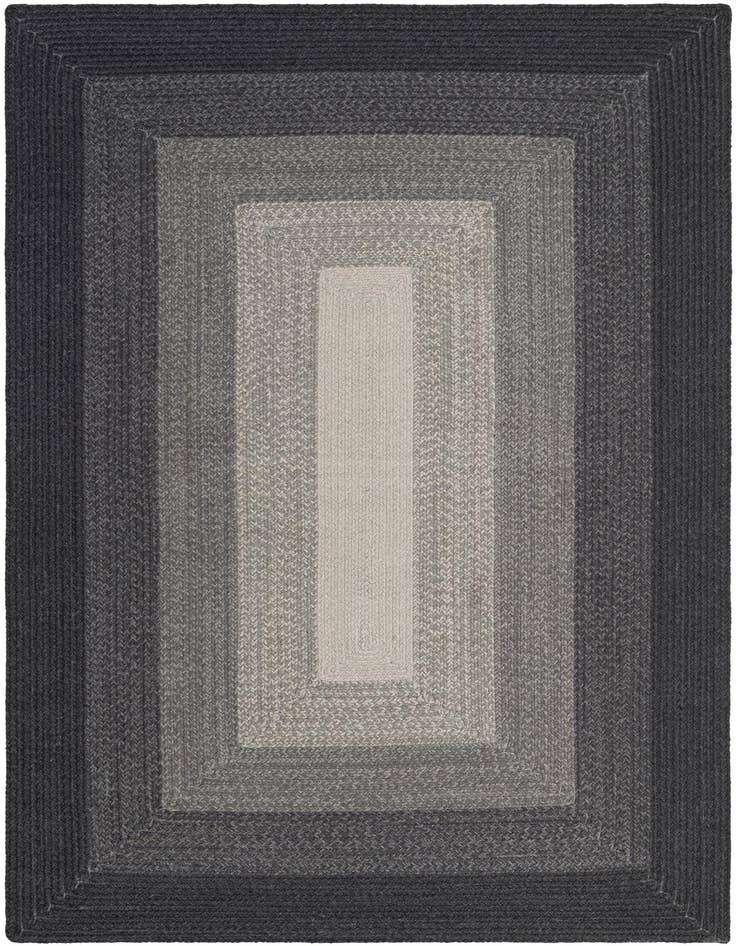 Detail image of 5' 1 x 8' Handmade Hand Braided Wool Rug
