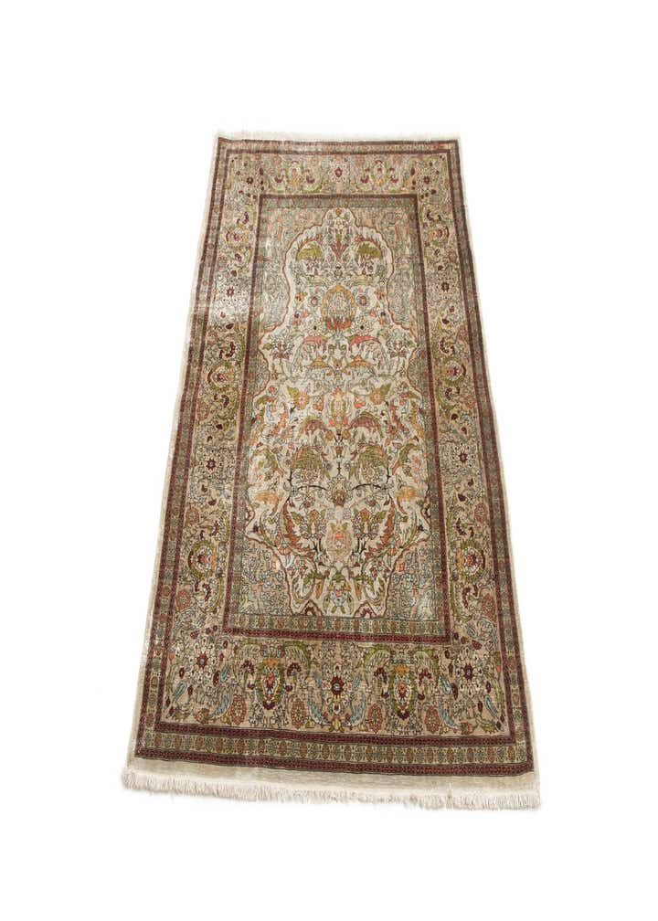 3' 4 x 5' 1 Hand Knotted Hereke Silk Rug