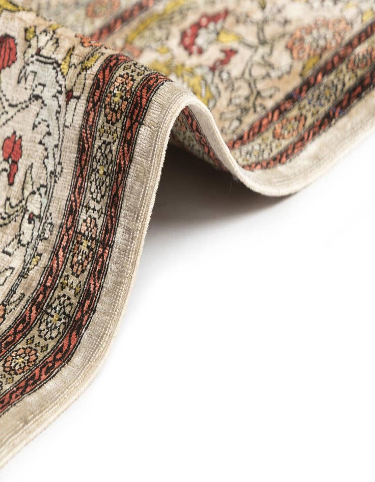 Detail image of 3' 4 x 5' 1 Hand Knotted Hereke Silk Rug