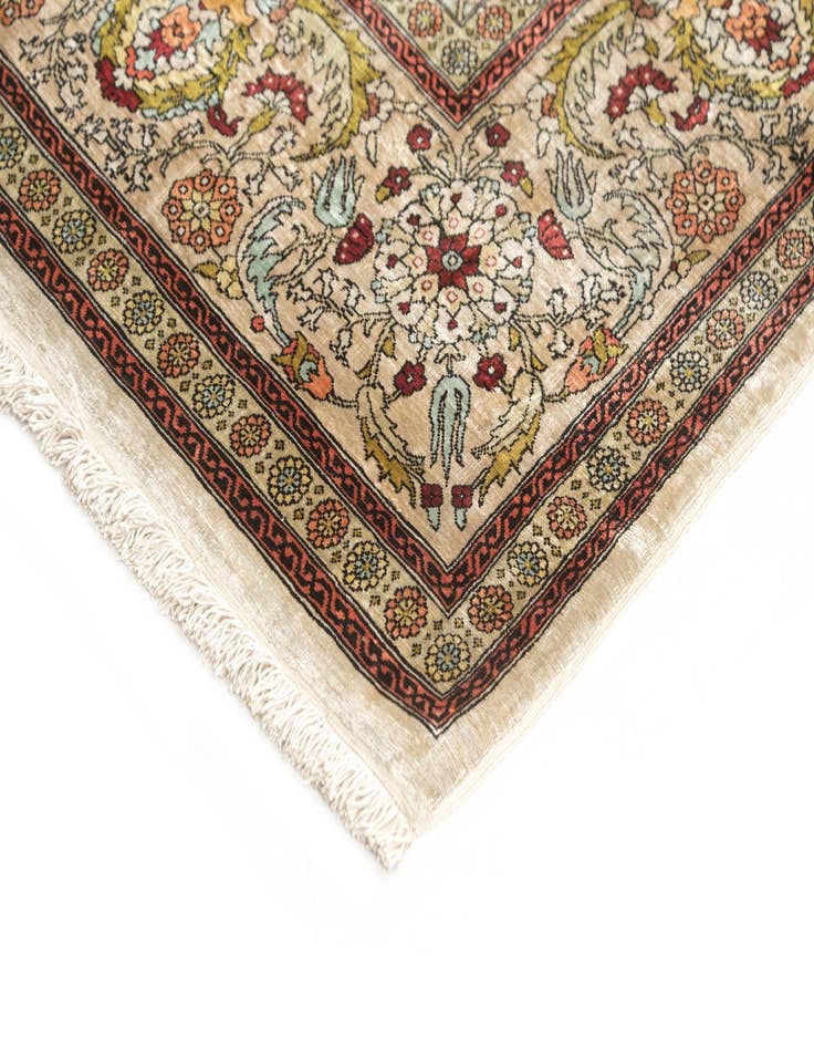 Detail image of 3' 4 x 5' 1 Hand Knotted Hereke Silk Rug