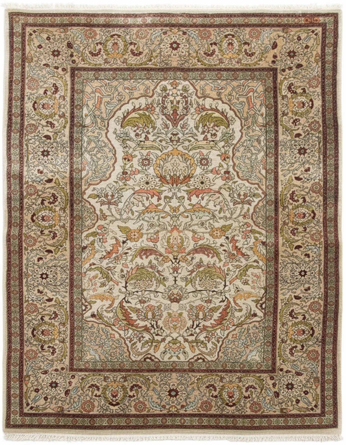 3' 4 x 5' 1 Hand Knotted Hereke Silk Rug