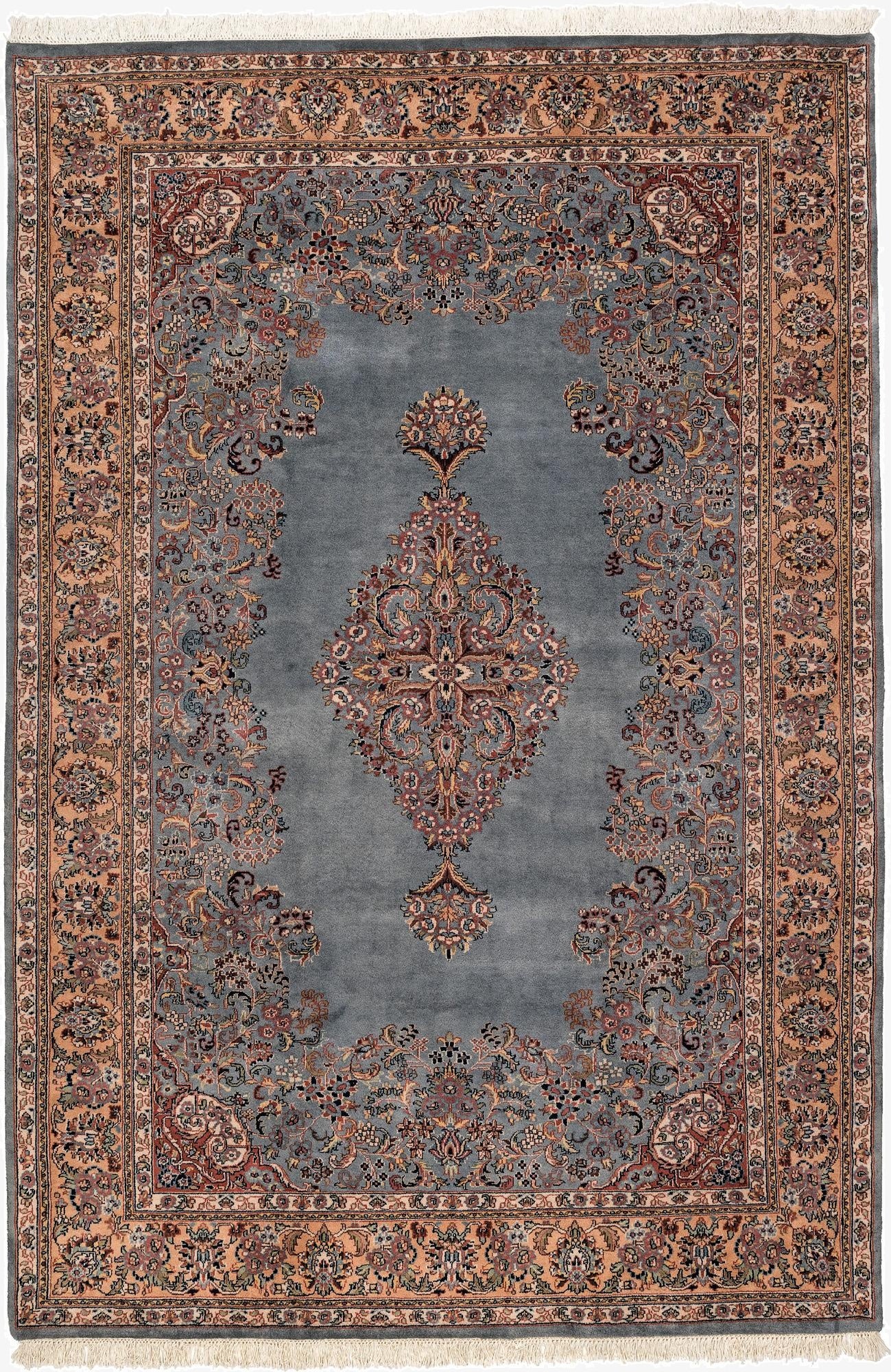 6' 7 x 9' 8  Hand Knotted Isfahan Wool Rug