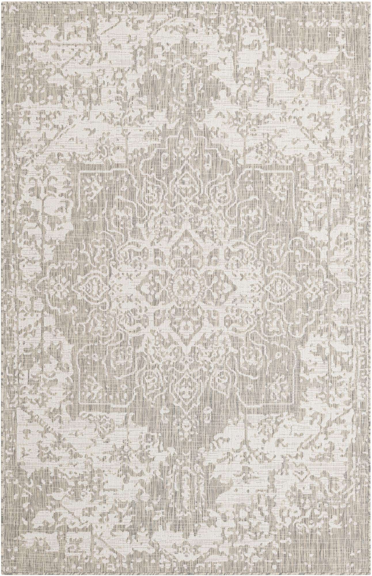 Custom Gray Easy-Clean Jill Zarin Indoor / Outdoor Rug