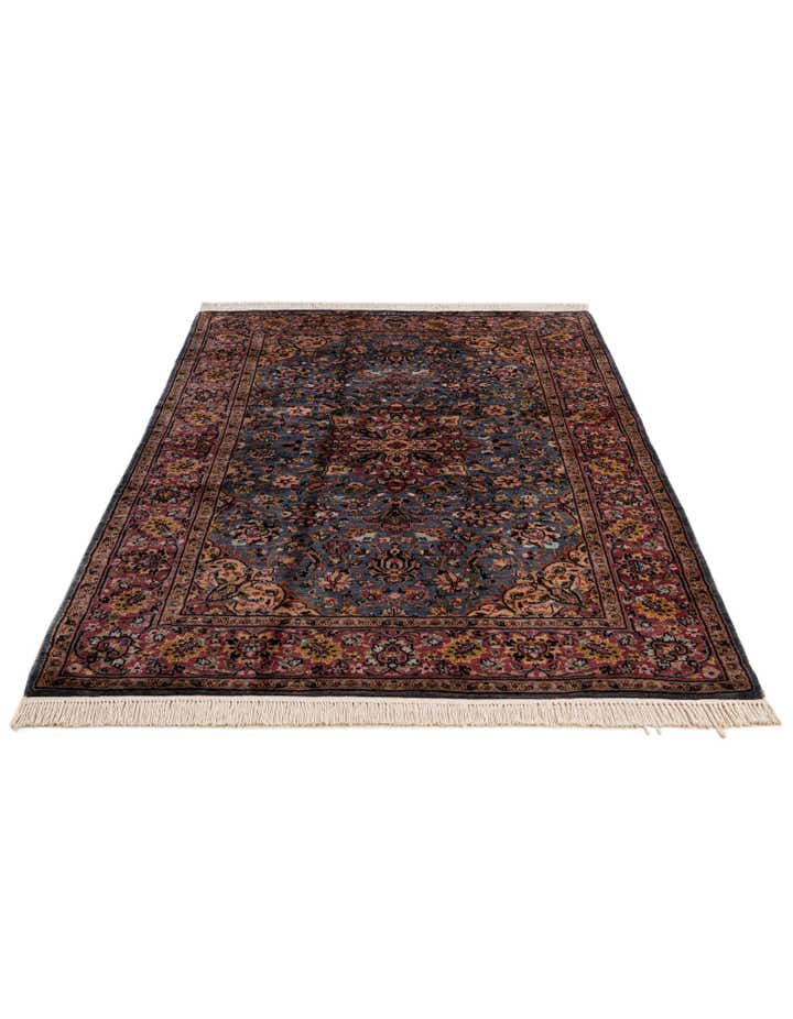 4' 2 x 6' 6 Hand Knotted Kashmir Oriental Wool Rug
