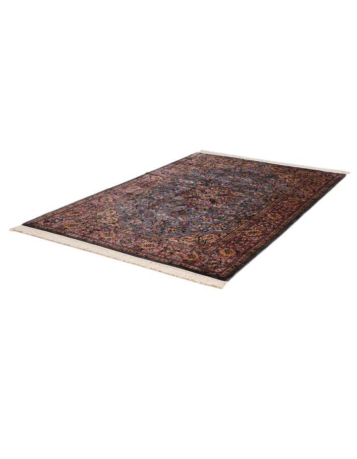 4' 2 x 6' 6 Hand Knotted Kashmir Oriental Wool Rug