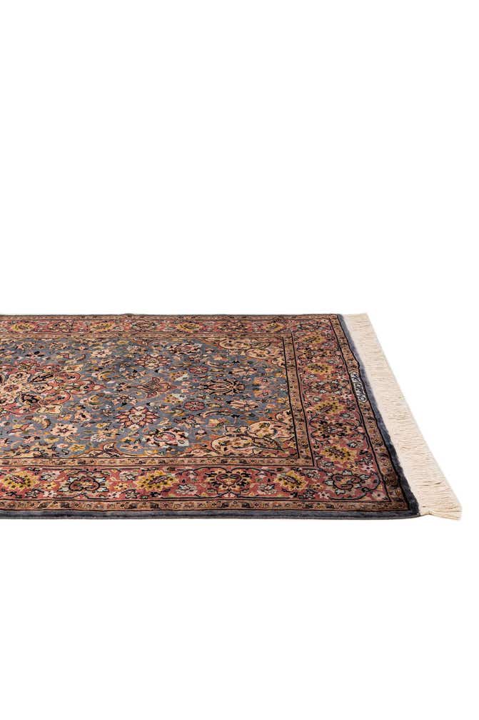 4' 2 x 6' 6 Hand Knotted Kashmir Oriental Wool Rug