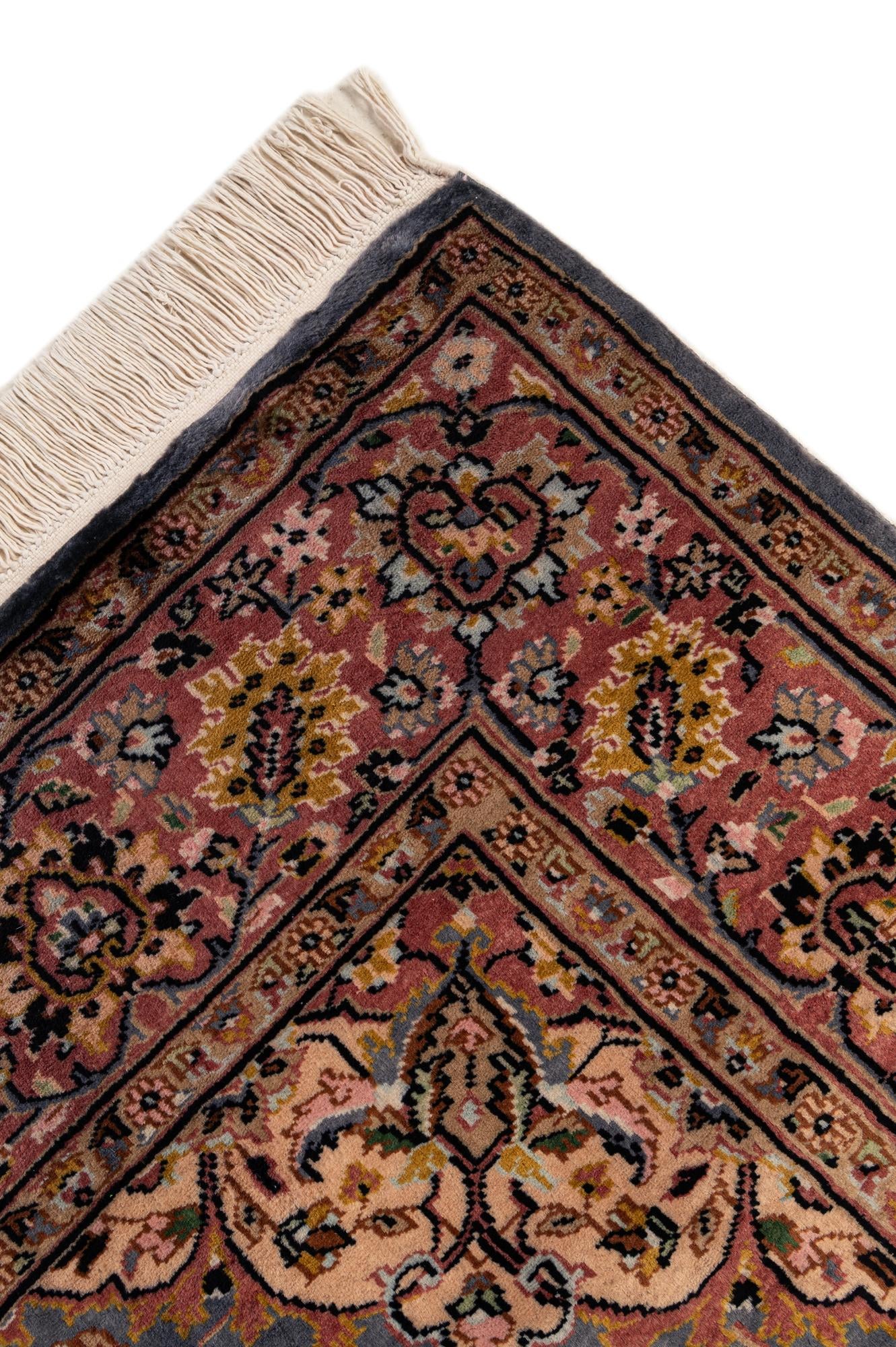 4' 2 x 6' 6 Hand Knotted Kashmir Oriental Wool Rug