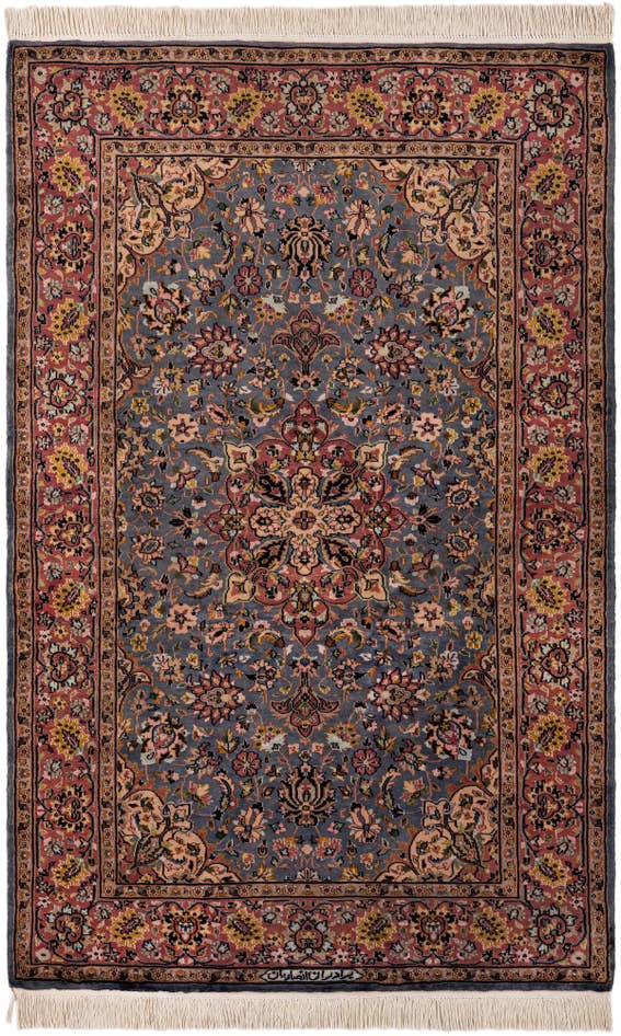 Detail image of 4' 2 x 6' 6 Hand Knotted Kashmir Oriental Wool Rug