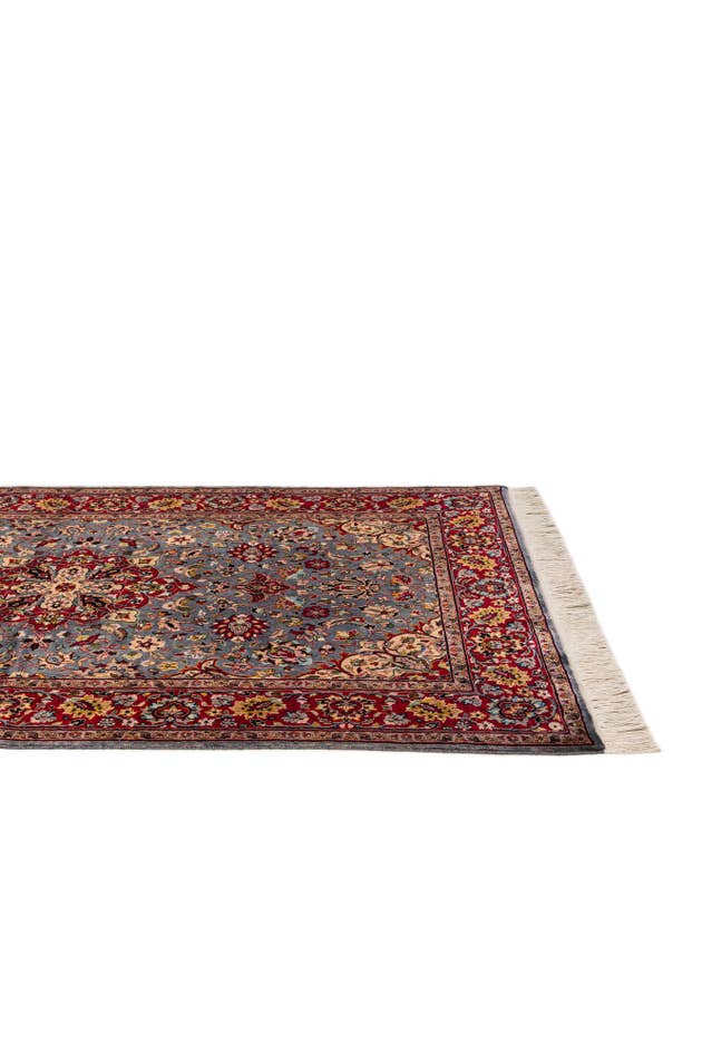 Detail image of 4' 1 x 6' 10 Hand Knotted Kashmir Wool Rug