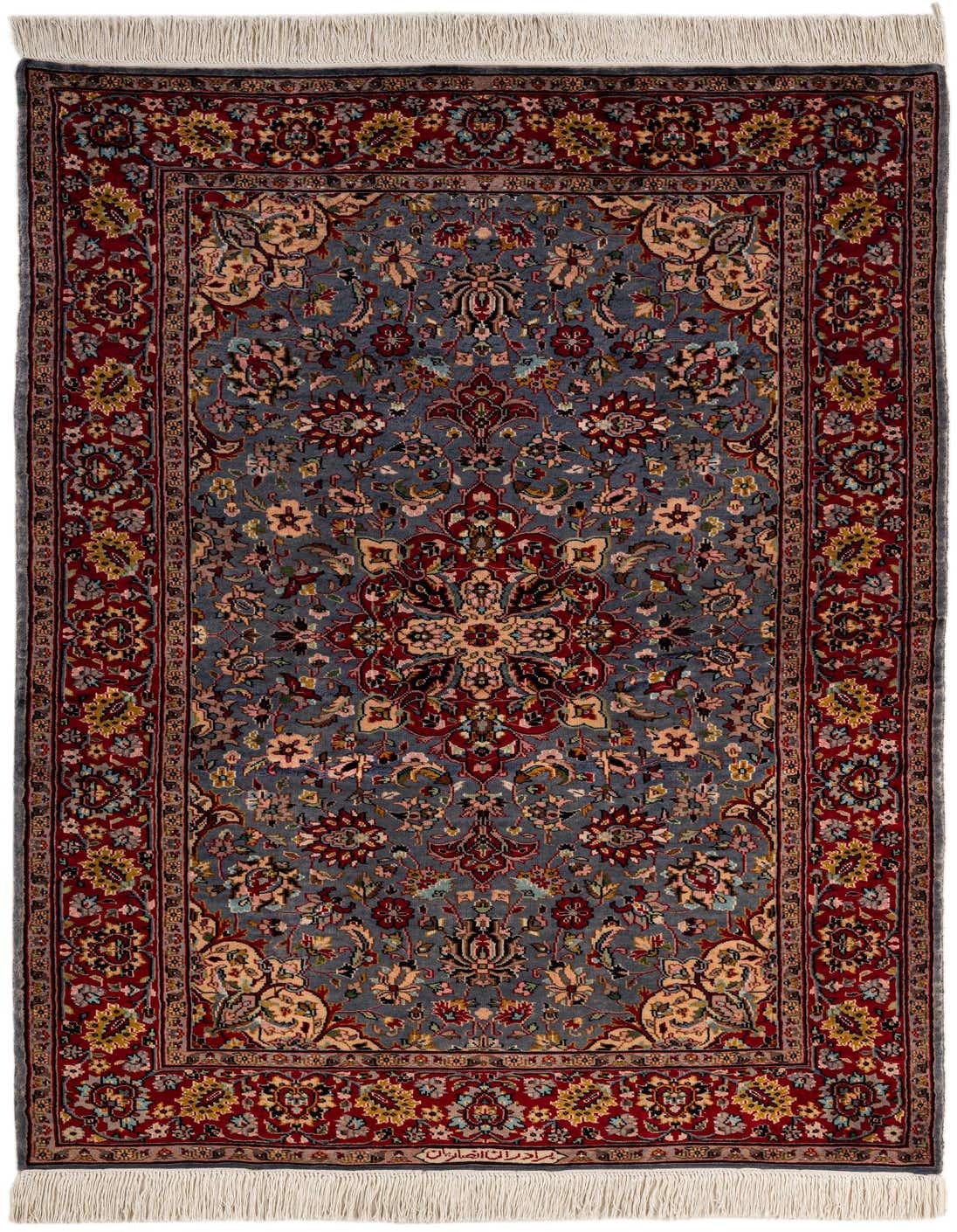 4' 1 x 6' 10 Hand Knotted Kashmir Wool Rug