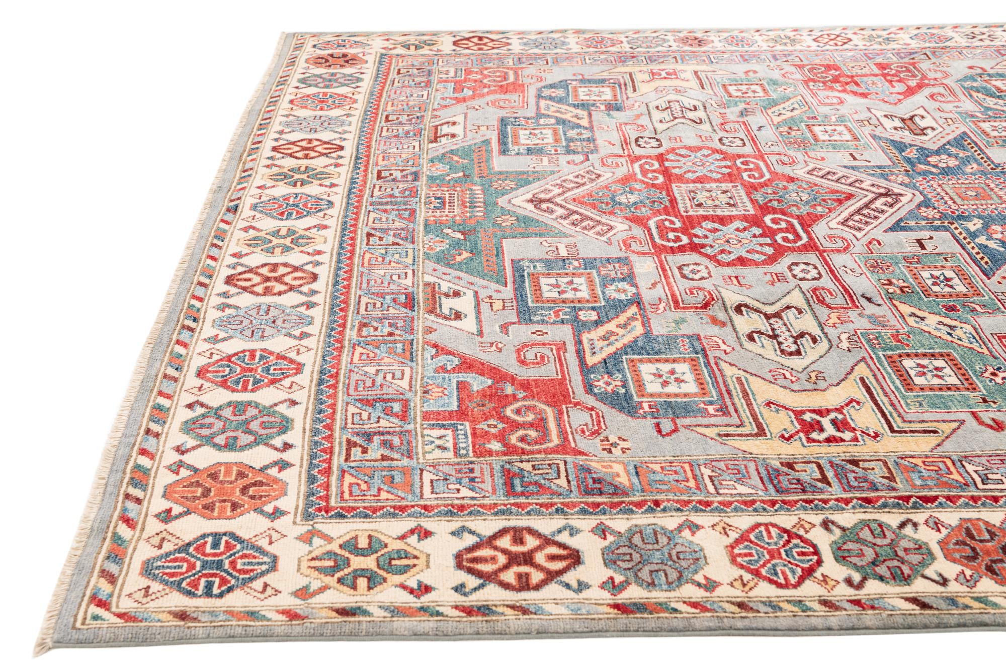 240cm x 300cm anudado a mano Kazak Alfombra