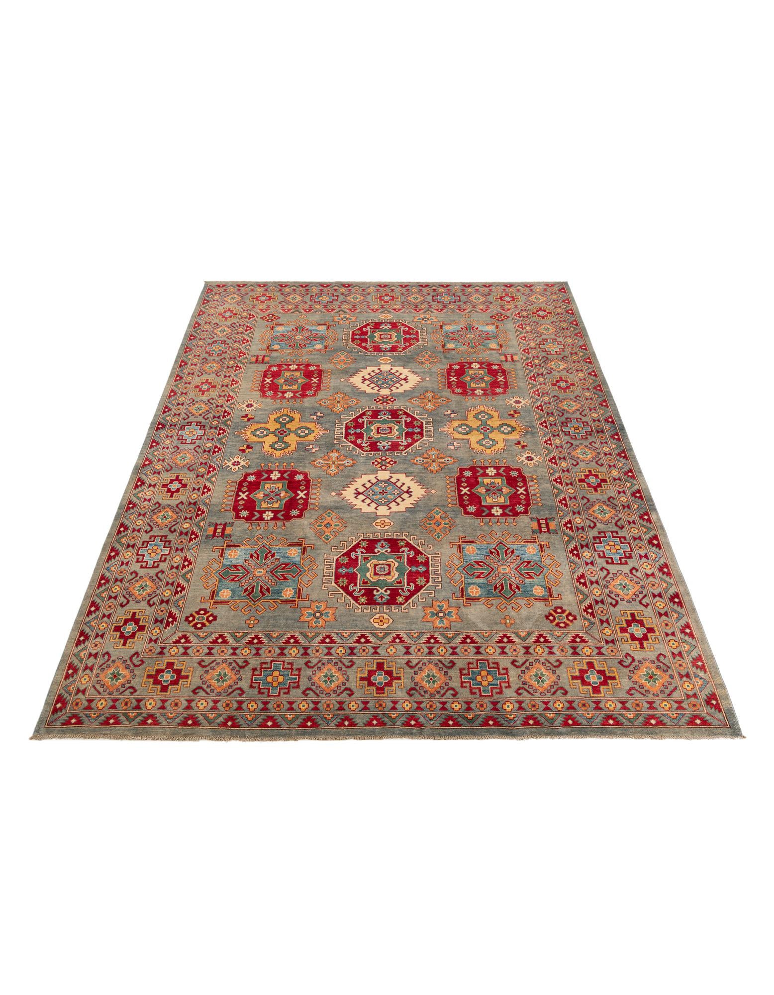 Gray 9' x 11' 10 Hand Knotted Kazak Rug | Rugs.com