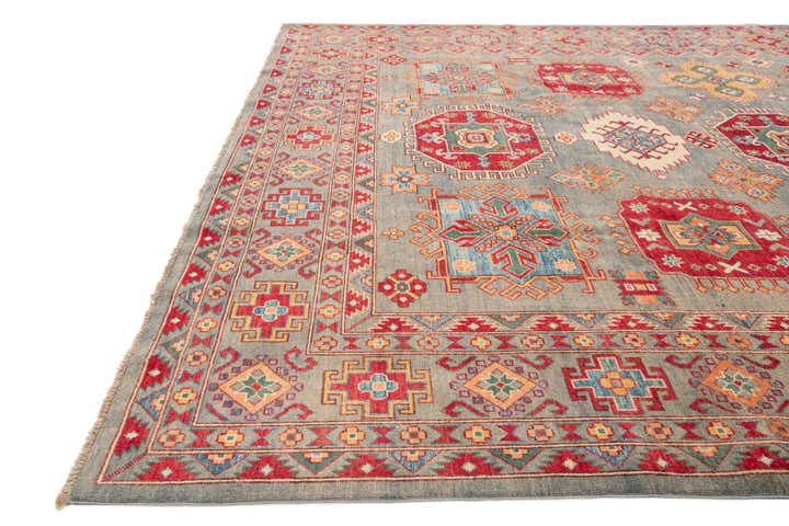 9' x 11' 10 Hand Knotted Kazak Rug