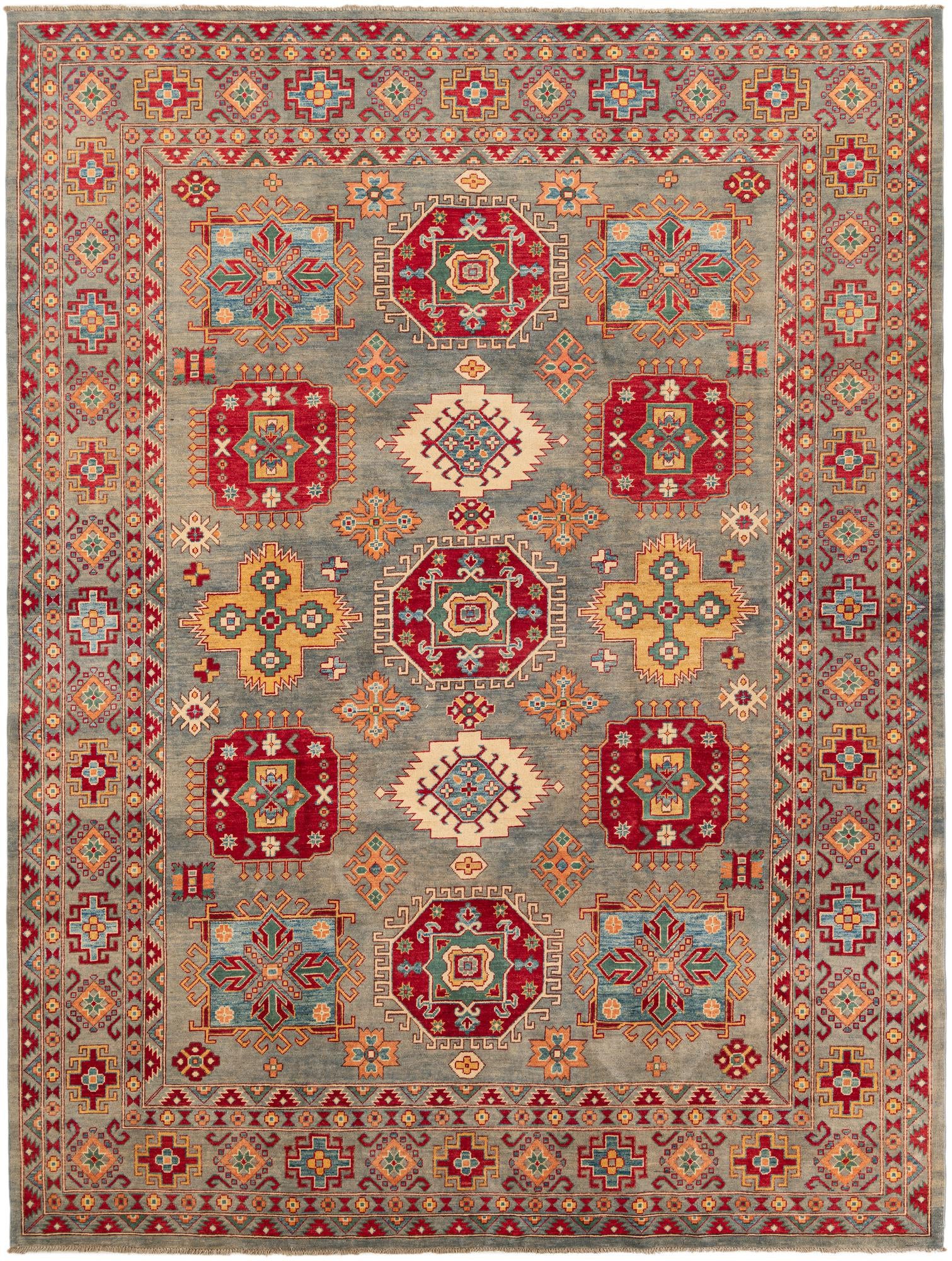 9' x 11' 10 Hand Knotted Kazak Rug