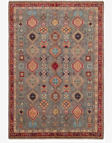 6' 7 x 9' 10 Hand Knotted Kazak Rug