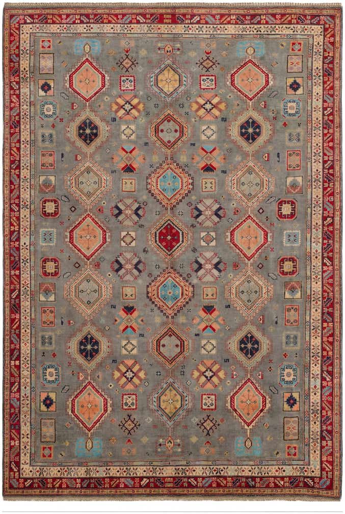 6' 7 x 9' 10 Hand Knotted Kazak Rug
