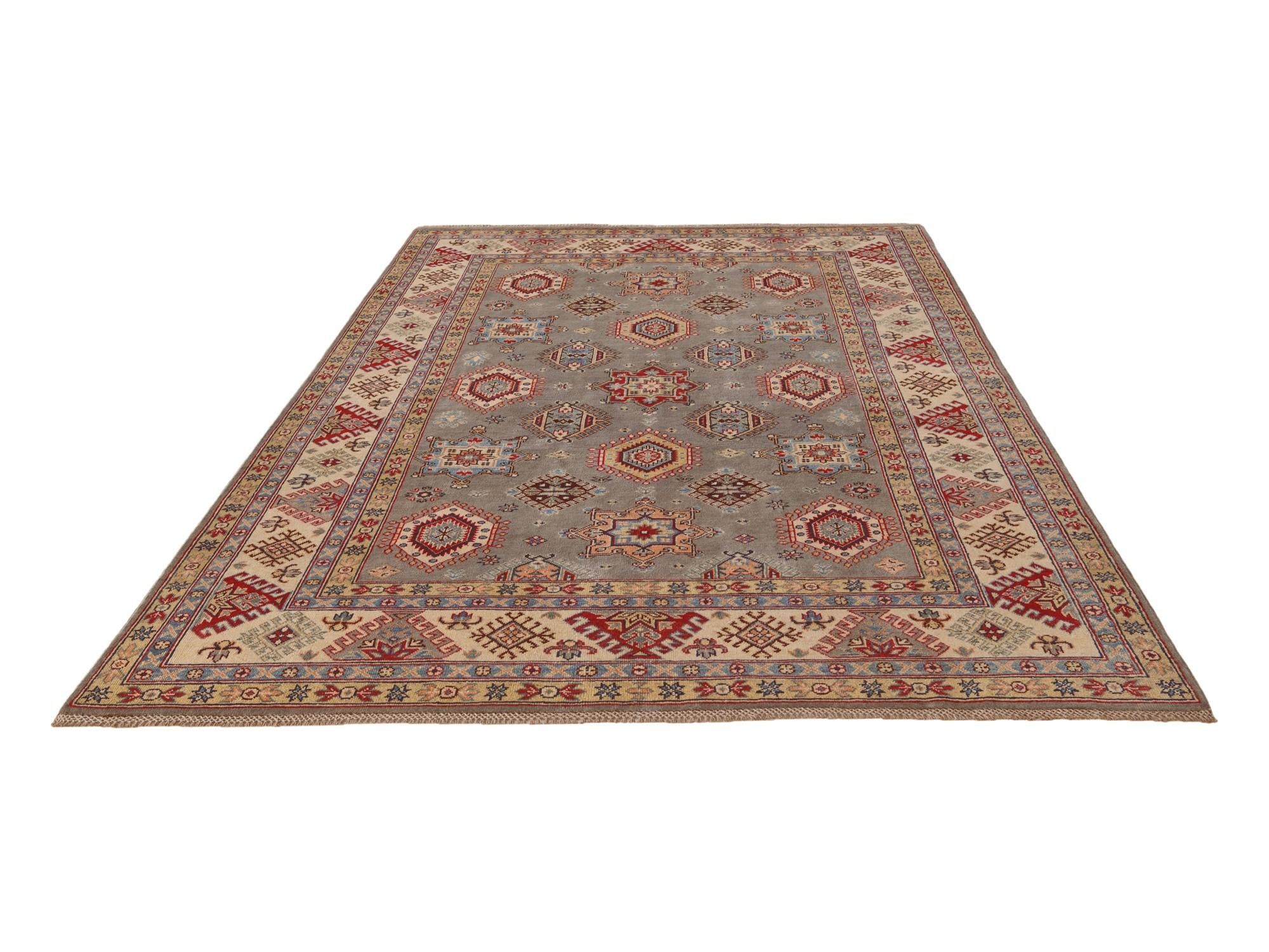 6' 6 x 9' 8 Hand Knotted Kazak Rug