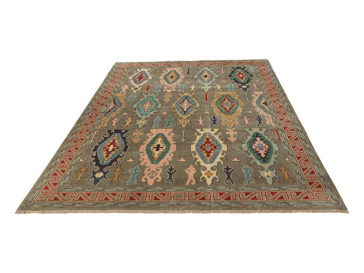 Detail image of 6' 7 x 9' 11 Hand Knotted Kazak Rug