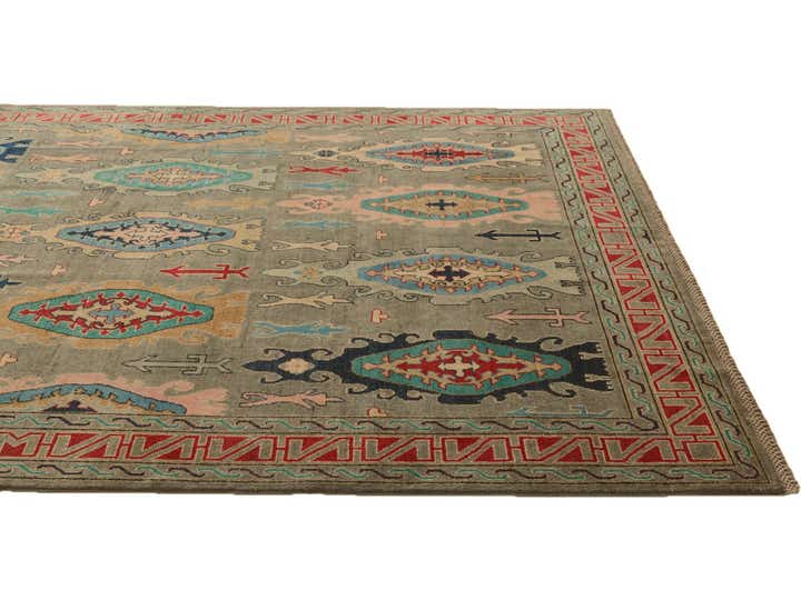 6' 7 x 9' 11 Hand Knotted Kazak Rug
