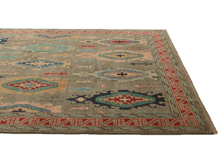 Detail image of 6' 7 x 9' 11 Hand Knotted Kazak Rug