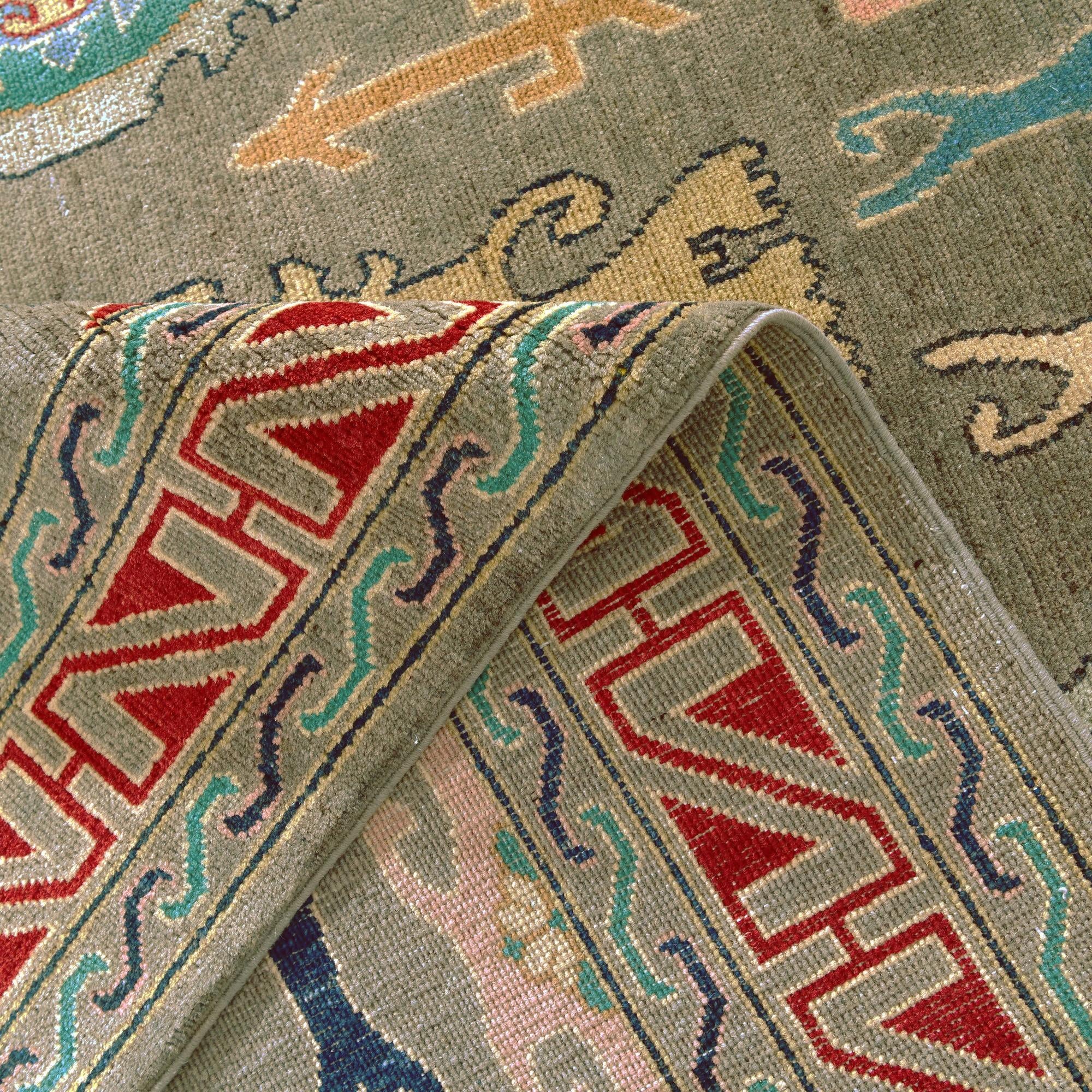 6' 7 x 9' 11 Hand Knotted Kazak Rug