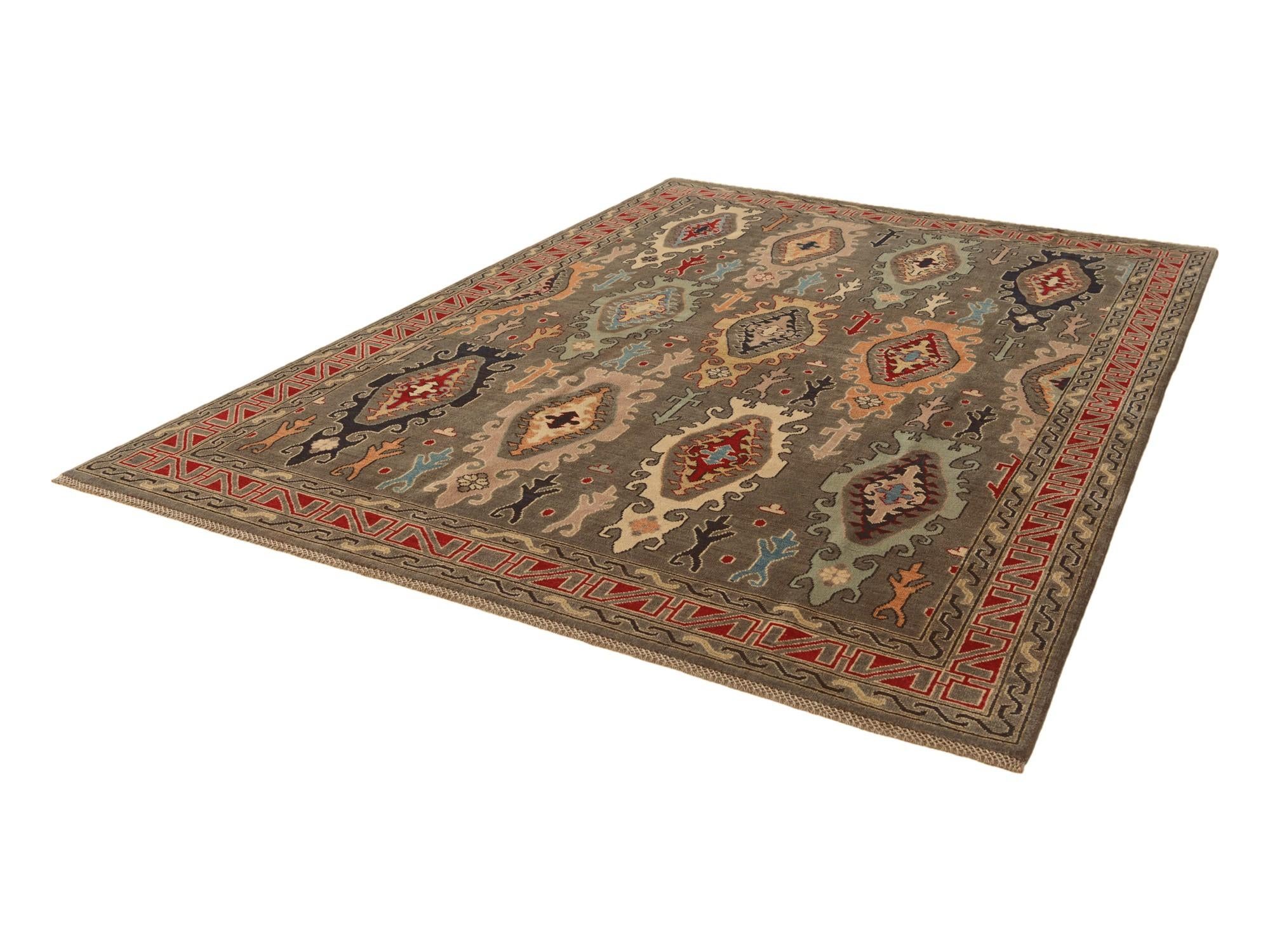 6' 9 x 9' 4 Hand Knotted Kazak Rug