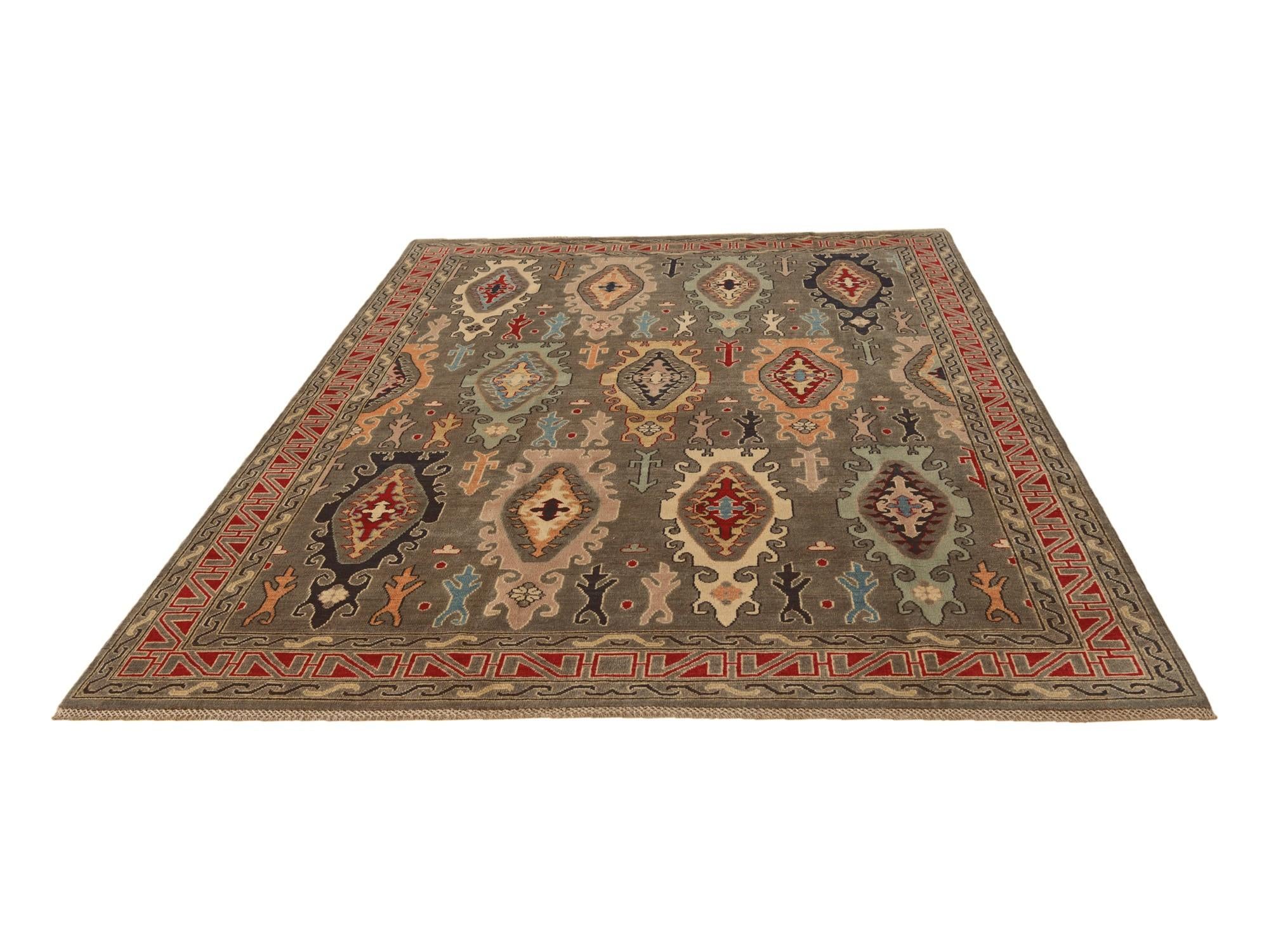 6' 9 x 9' 4 Hand Knotted Kazak Rug