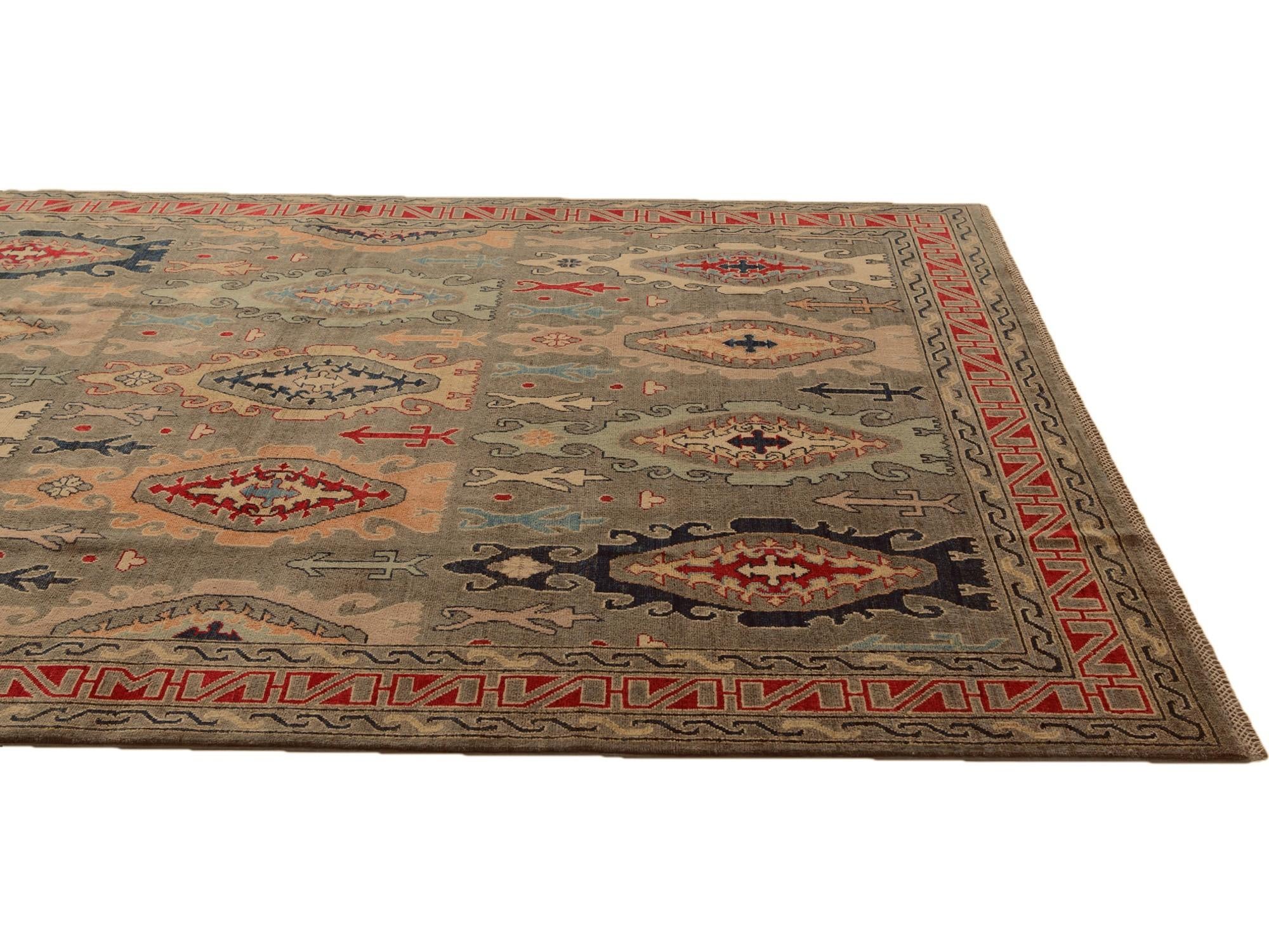 6' 9 x 9' 4 Hand Knotted Kazak Rug