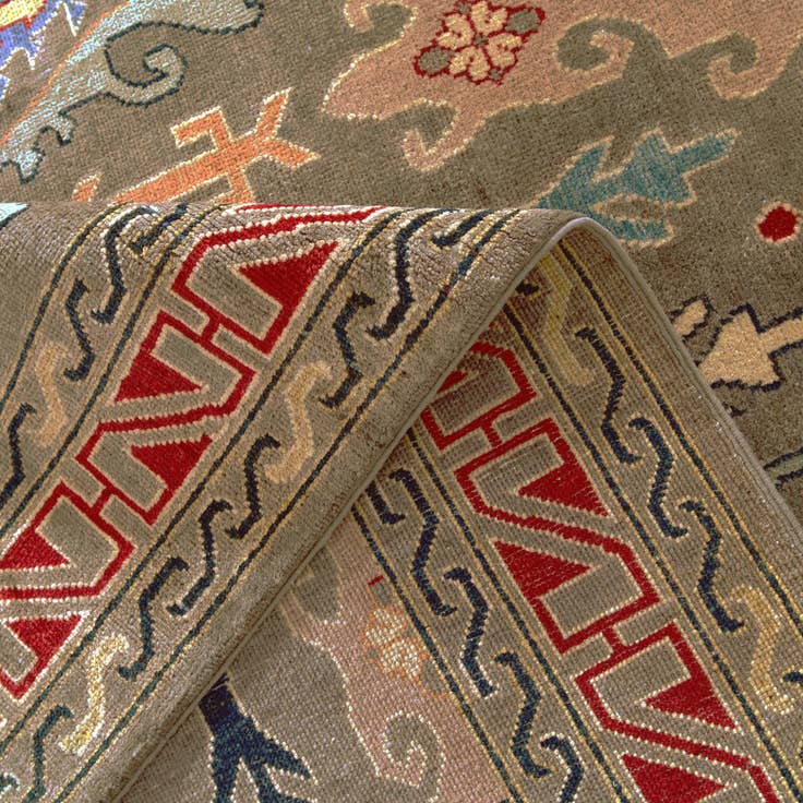 Detail image of 6' 9 x 9' 4 Hand Knotted Kazak Rug