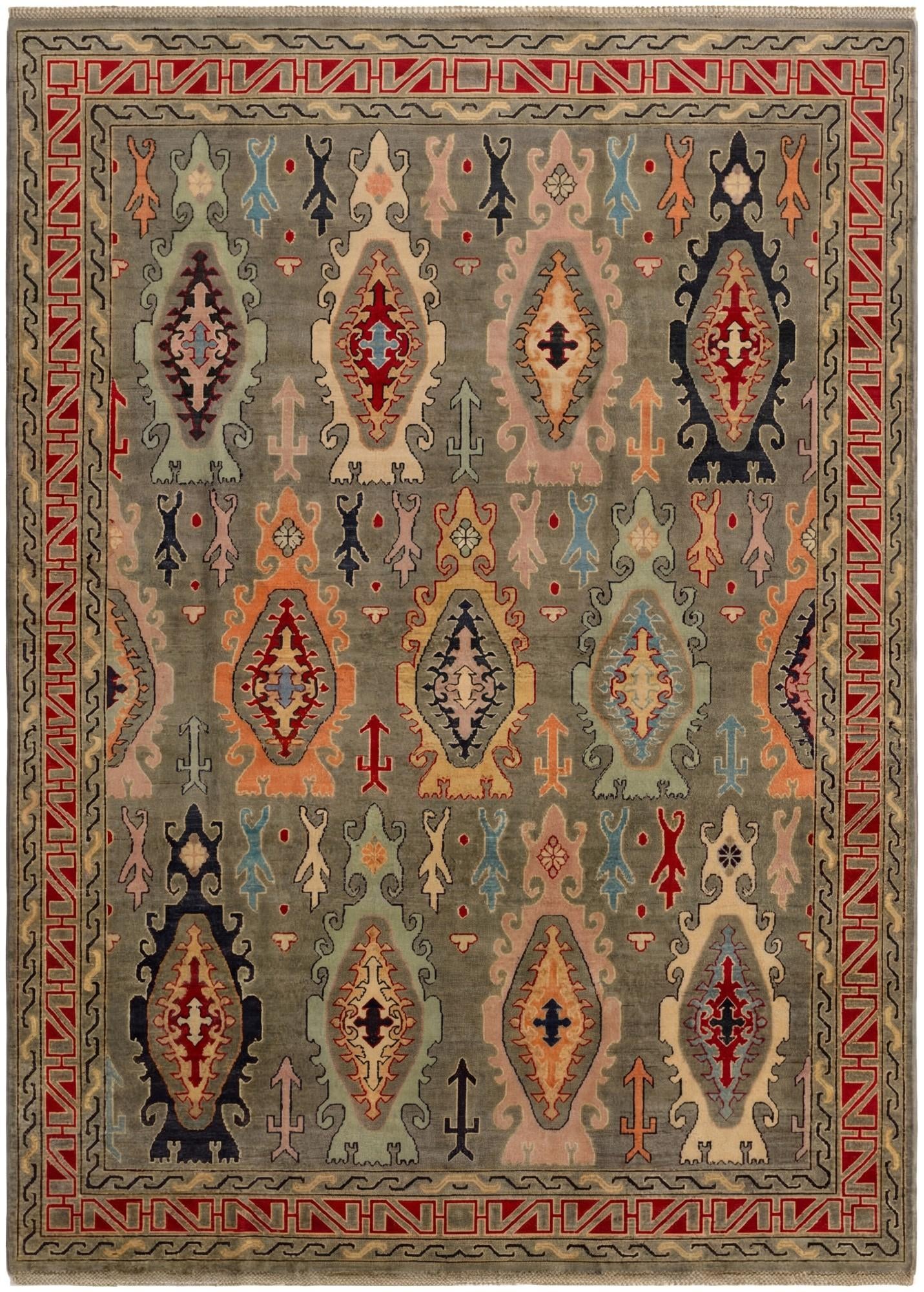 6' 9 x 9' 4 Hand Knotted Kazak Rug