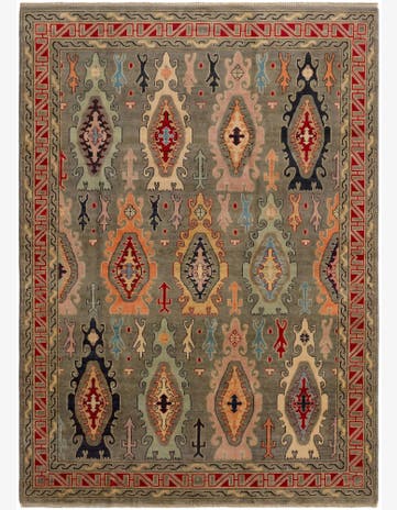 6' 9 x 9' 4 Hand Knotted Kazak Rug